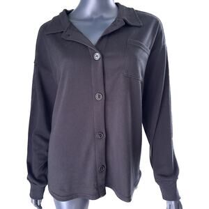 Tahari Black Button Down Shirt